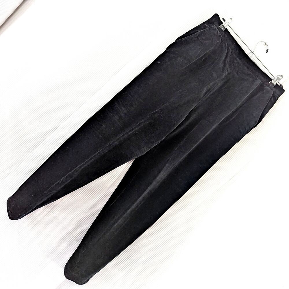 AUSTIN REED COLLECTION! LUXE BLACK COTTON VELVET HIGH WAIST PANTS, SLACKS! SZ 14